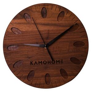 Kamohome Dřevěné nástěnné hodiny URSA Průměr hodin: 30 cm, Materiál: Ořech americký