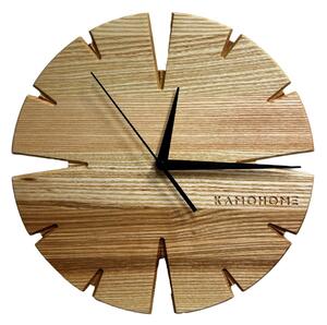 Kamohome Dřevěné nástěnné hodiny APUS Průměr hodin: 30 cm, Materiál: Jasan
