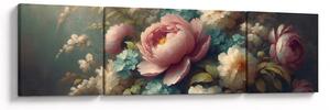 Obraz - Zátiší s květinami - malba (170x50 cm)
