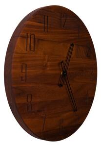 Kamohome Dřevěné hodiny na zeď LYRA Průměr hodin: 30 cm, Materiál: Ořech americký