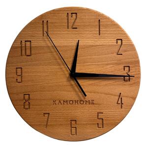 Kamohome Dřevěné hodiny na zeď LYRA Průměr hodin: 30 cm, Materiál: Buk