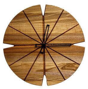 Kamohome Dřevěné nástěnné hodiny CORVUS Průměr hodin: 40 cm, Materiál: Jasan