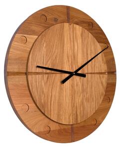 Kamohome Velké dřevěné nástěnné hodiny VIRGO Průměr hodin: 55 cm, Materiál: Dub