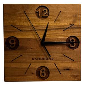 Kamohome Dřevěné nástěnné hodiny PYXIS Velikost: 28x28 cm, Materiál: Ořech evropský