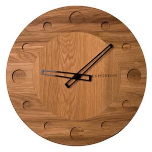 Kamohome Dřevěné nástěnné hodiny TAURUS Průměr hodin: 40 cm, Materiál: Dub