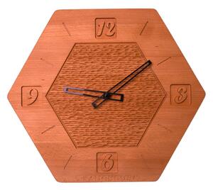 Kamohome Dřevěné nástěnné hodiny PHOENIX Velikost: 42x48 cm, Materiál: Buk