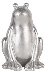 Stříbrná dekorativní soška žáby – 13x13x20 cm
