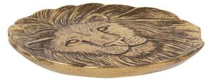 Zlatý dekorační tácek hlavy lva – 14x1x14 cm