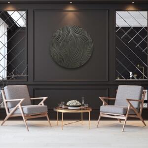Kamohome Dřevěný obraz na zeď v abstraktním stylu RELIEF Barva: Černá