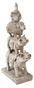 Dekorativní soška zvířátek stojících si na zádech – 17x8x32 cm