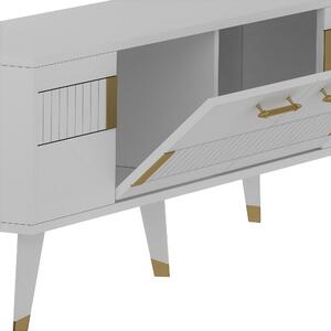TV stolek/skříňka Mody (bílá + zlatá). 1067158
