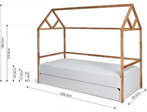 Drevko Dětská postel domeček Lotta se šuplíkem (2 barvy) Barva: Bílá