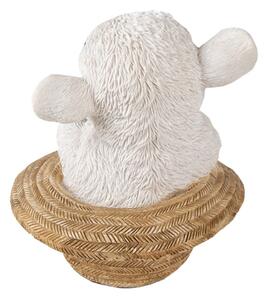 Dekorativní soška ovečky v klobouku – 12x12x12 cm