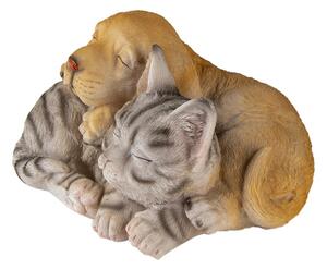 Dekorativní soška psa a kočky – 20x15x11 cm