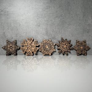 Wooden Mooden Dřevěné podtácky Vločky - sada 5 kusů