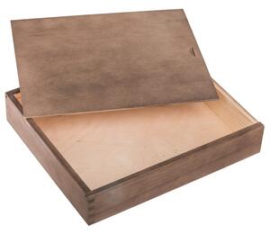 Dřevěná krabička na fotografie - 33x28x6 cm, Tmavě hnědá