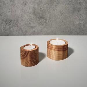 Wooden Mooden Zajímavé a minimalistické dřevěné svícny na čajové svíčky Velikost: Pro čajovou svíčku s průměrem do 40 mm, Materiál: Jasan, Výška: 5 cm