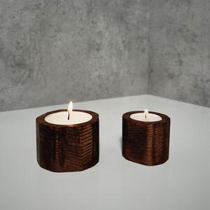 Wooden Mooden Zajímavé a minimalistické dřevěné svícny na čajové svíčky Velikost: Pro čajovou svíčku s průměrem do 40 mm, Materiál: Mořený jasan, Výška: 5 cm