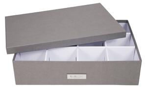 Šedý úložný box s 12 přihrádkami Bigso Box of Sweden Jakob, 31 x 43 cm