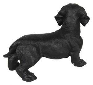 Černá dekorační soška jezevčíka – 32x14x23 cm