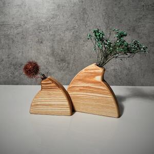 Wooden Mooden Dřevěné vázy zajímavého tvaru - sada Materiál: Jasan