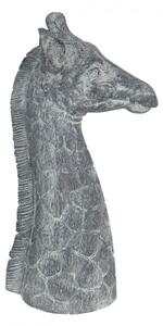 Šedá dekorace hlava žirafy – 24x22x47 cm
