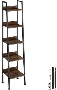Tectake Regál s policemi - 35,5 x 31,5 x 170,5 cm, Industriální dřevo tmavé, rustikální