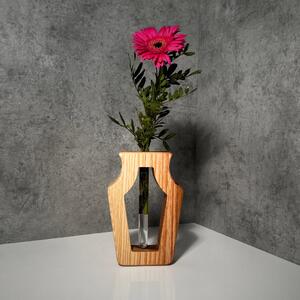 Wooden Mooden Dřevěná váza s ampulkou Harmonie Materiál: Jasan