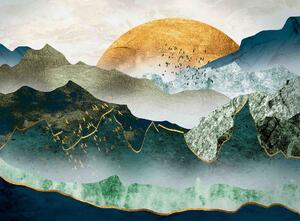 Malvis ® Tapeta Slunce nad horami Vel. (šířka x výška): 144 x 105 cm