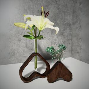 Wooden Mooden Dřevěné vázy s ampulkou Relax - sada Materiál: Mořený jasan