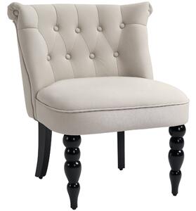 HOMCOM Vintage Relaxační Křeslo Útulné Židle S Látkovým Potahem Dřevěný Rám Béžová+Černá 67 x 67 x 78 cm | Aosom