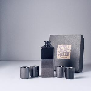 Made in Japan (MIJ) Sake Set Gunmetal 5 ks