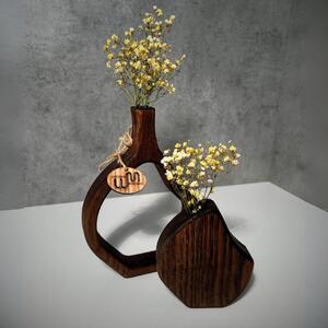Wooden Mooden Nízké dřevěné vázy Elegance - sada Materiál: Mořený jasan