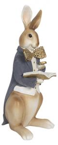 Velikonoční dekorační soška králíka s knížkou – 15x13x40 cm