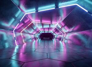 Malvis ® 3D tapeta Neonový tunel Vel. (šířka x výška): 144 x 105 cm