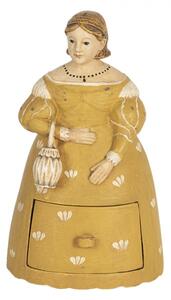 Dekorativní soška ženy v šatech se šuplíčkem – 13x11x20 cm