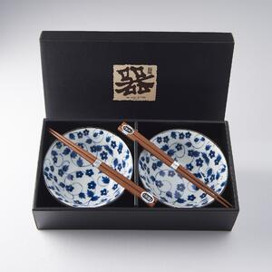 Made in Japan (MIJ) Set Misek Daisy Pattern on White 2 x 400 ml s hůlkami
