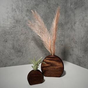 Wooden Mooden Sada dřevěných kulatých váz Materiál: Mořený jasan