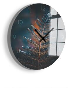 STYLER Nástěnné hodiny KAPRADÍ sklo průměr 30 cm
