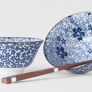 Made in Japan (MIJ) Set Misek White with Blue Blossom 2 x 400 ml s hůlkami