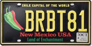 Americká SPZ New Mexico Chile Capital BRBT81