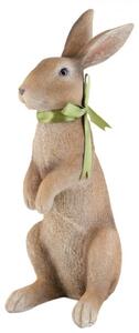 Dekorace hnědý králík s mašlí – 15x21x48 cm
