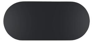 Černý tác se zrcadlem PT LIVING Oval, šířka 18 cm