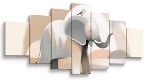 Obraz - Slůně v pastelových barvách (210x100 cm)