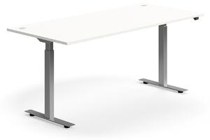 AJ Produkty Výškově nastavitelný stůl FLEXUS, 1800x800 mm, stříbrná podnož, bílá