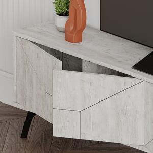 KALUNE DESIGN dřevěný TV stolek DUNE bílý 50x180 cm 855DTE3097