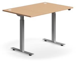 AJ Produkty Výškově nastavitelný stůl FLEXUS, 1200x800 mm, stříbrná podnož, buk
