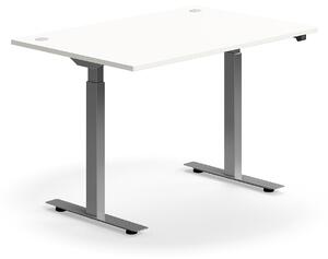 AJ Produkty Výškově nastavitelný stůl FLEXUS, 1200x800 mm, stříbrná podnož, bílá