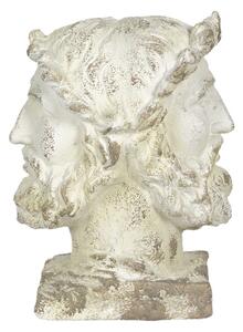 Krémová kameninové busta muže antik Vicky – 31x25x43 cm
