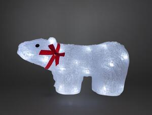 Vánoční LED dekorace, medvídek, studená bílá, 33cm